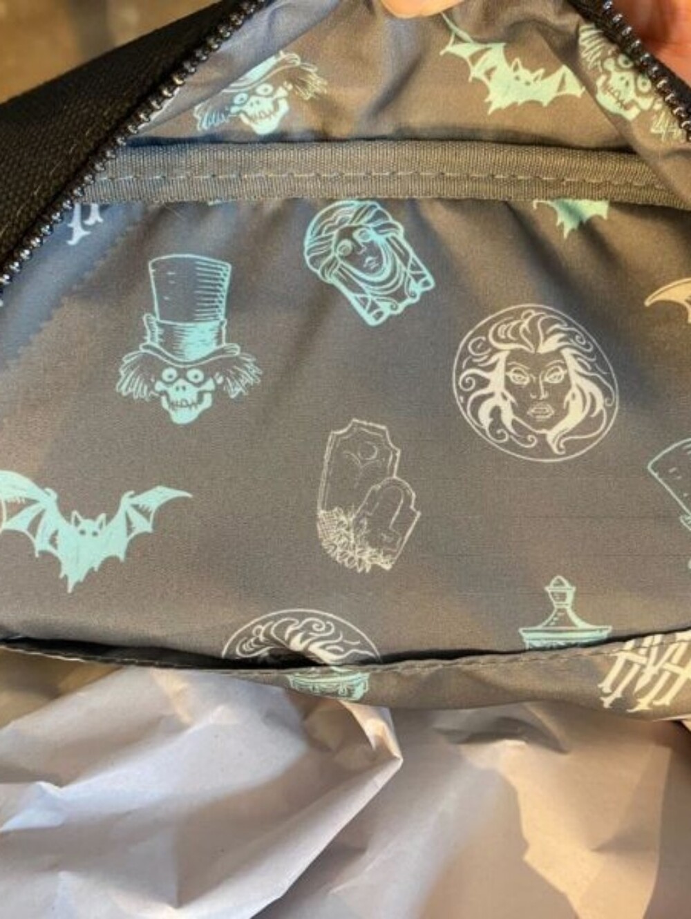 Disney Parks Loungefly Haunted Mansion Canvas Backpack Leota Hatbox Ghost - Picture 4 of 4